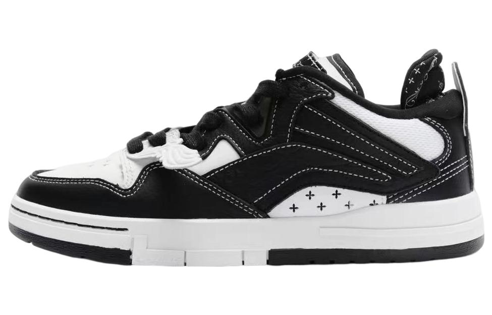 SMFK x LiNing Wave Pro Coverage Anti-Slip And Wear-Resistant Low-Top Skateboard Shoes Women's Black White
