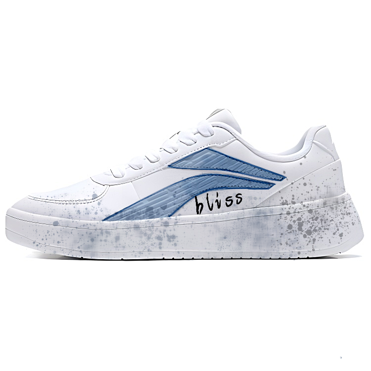 LiNing Thermal Slip Resistant Lightweight Low Top Skateboard Shoes Unisex Sky Blue