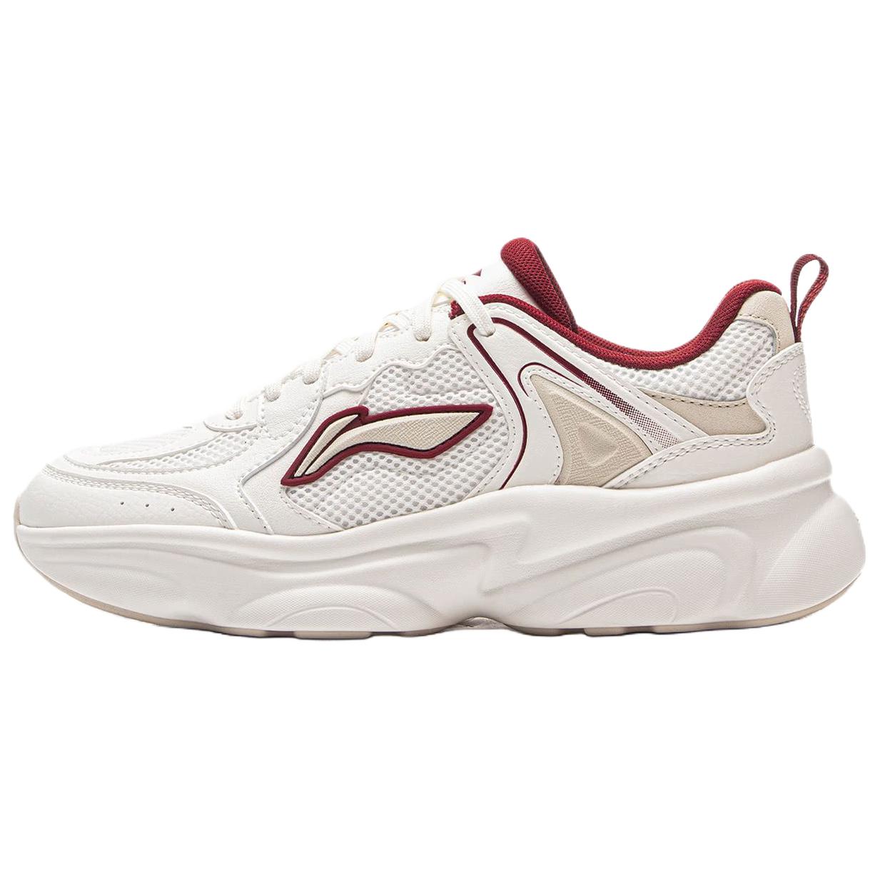 LiNing Coconut Milk Cushioning, Slip Resistant, Abrasion Resistant Support Low Top Casual Shoes Women's Mist White