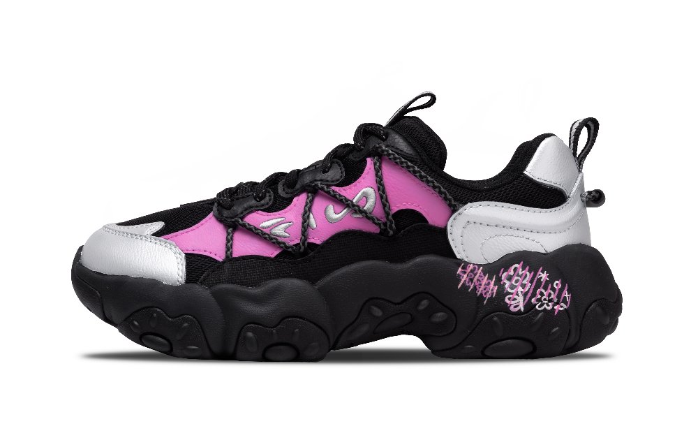 FILA FLUID 6 One Thousand Likes, Violent Sweetheart Abrasion Resistant Low Top Casual Shoes Women's Black Pink