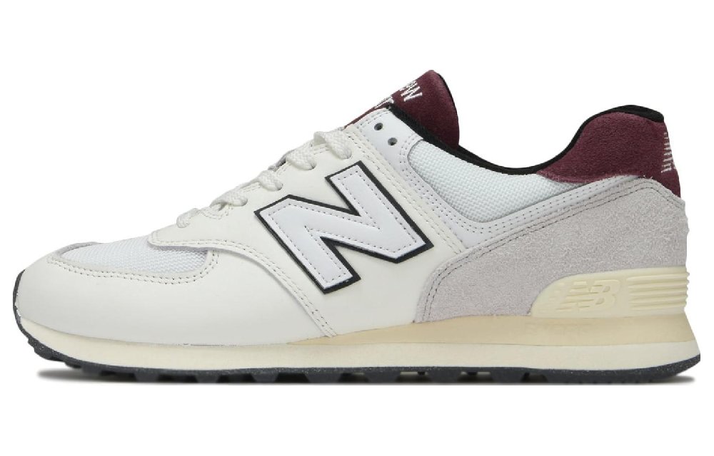New Balance 574 White Burgundy