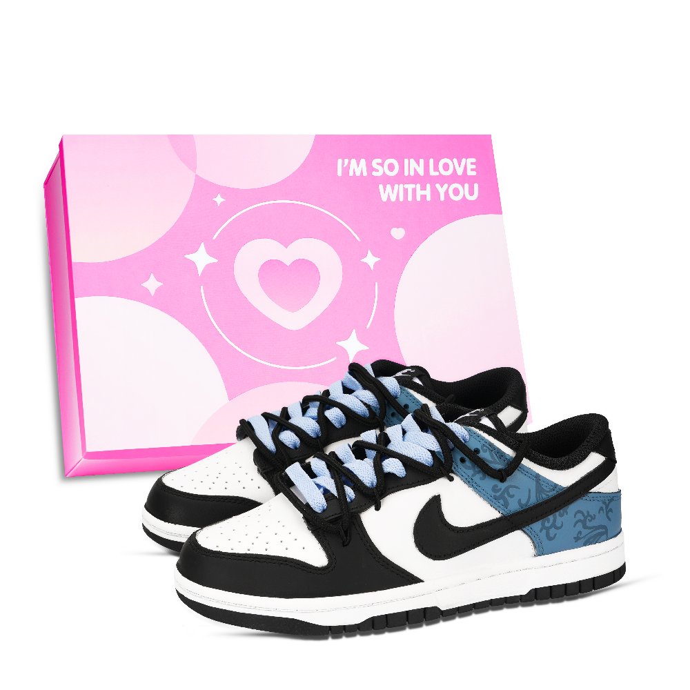 Nike Dunk Panda, Yutian Zhizhou Abrasion Resistant Low Top Skateboard Shoes Unisex Blue Black White