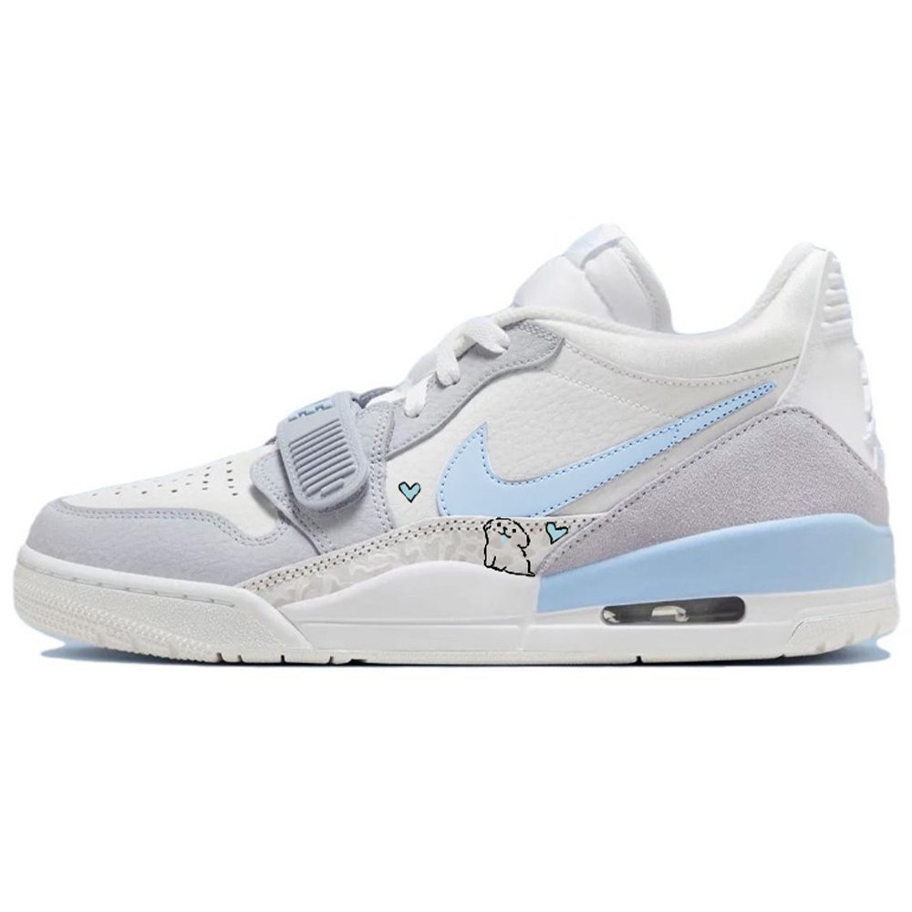 Jordan Legacy 312 Anti-Slip Wear-Resistant Low-Top Vintage Basketball Shoes Men's Blue White