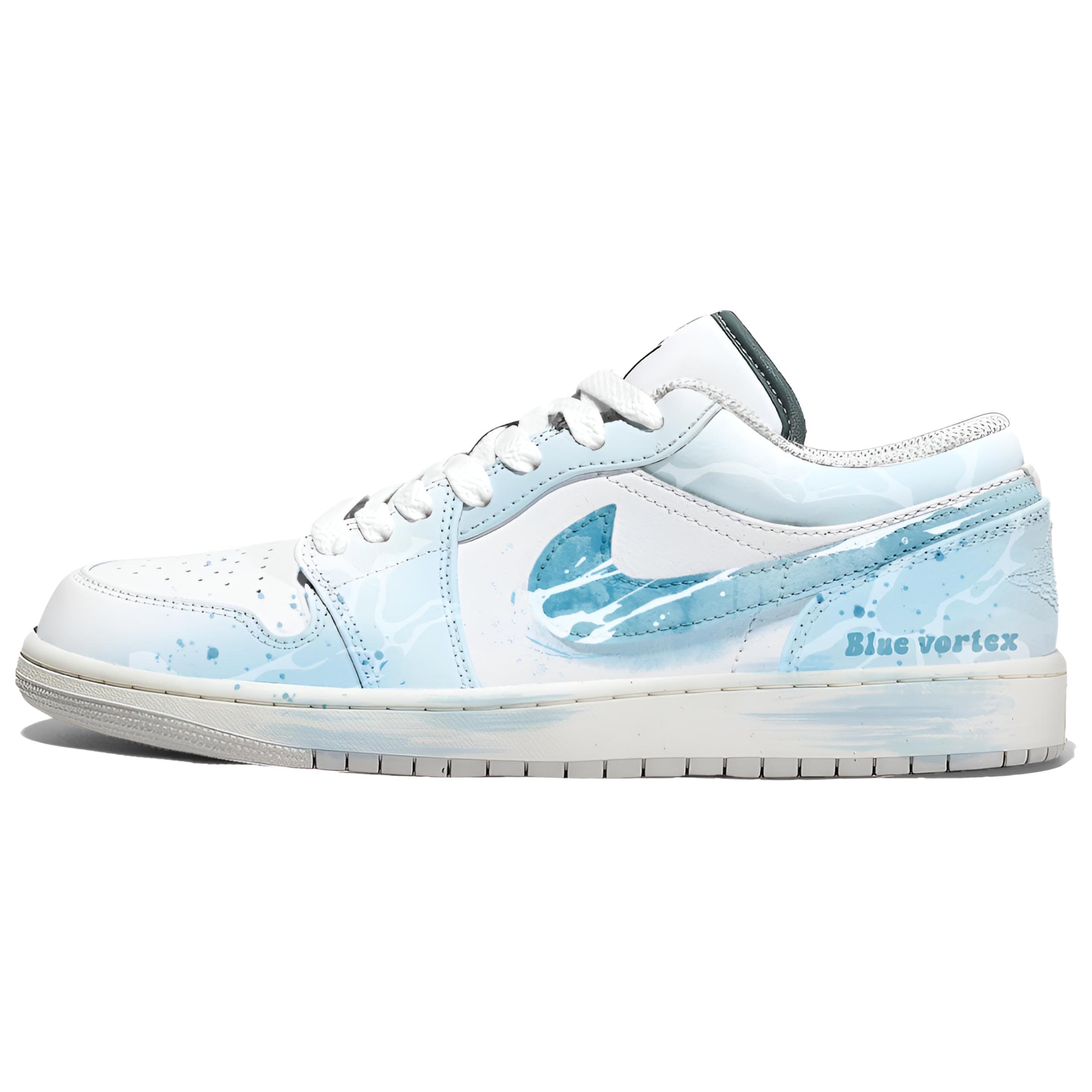 Jordan Air Jordan 1 Tender Star Cushioning Low top Vintage Basketball Shoes Unisex Light Blue