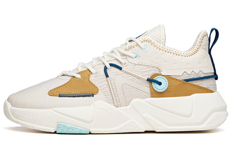 Anta Life Collection Reject Mediocrity Slip Resistant Shock Absorbers Low Top Skateboard Shoes Men's White Brown