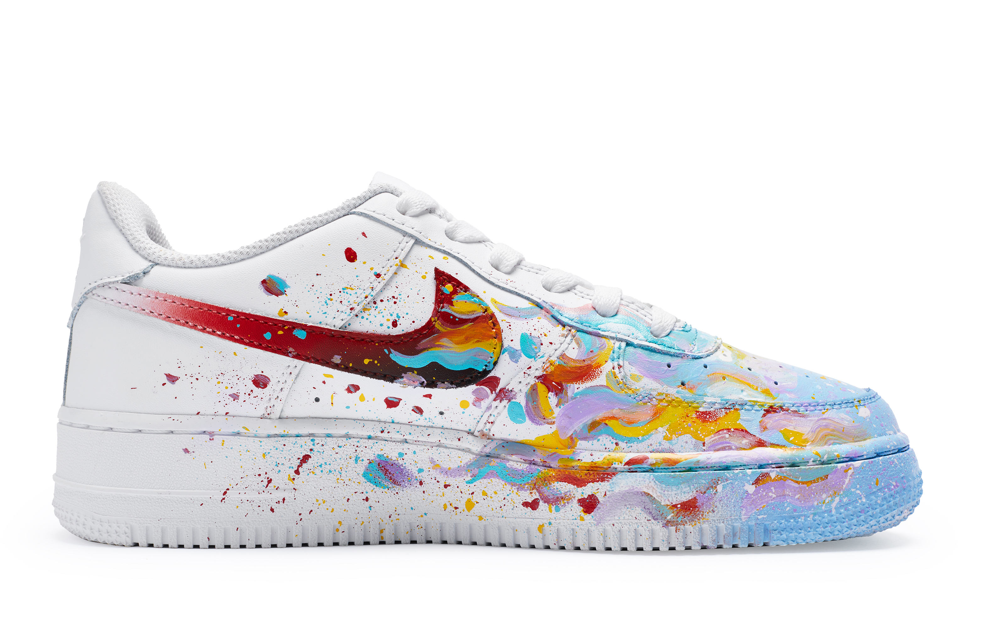 Nike Air Force 1 Low-Top Skateboard Shoes Women's White Blue Red купить в интернет-магазине Yoocart с быстрой доставкой по России.