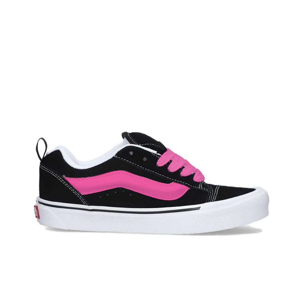 Vans Knu Skool Dark Night Neon Anti Slip Wear Resistant Low Top Skateboard Shoes Unisex Rose Red