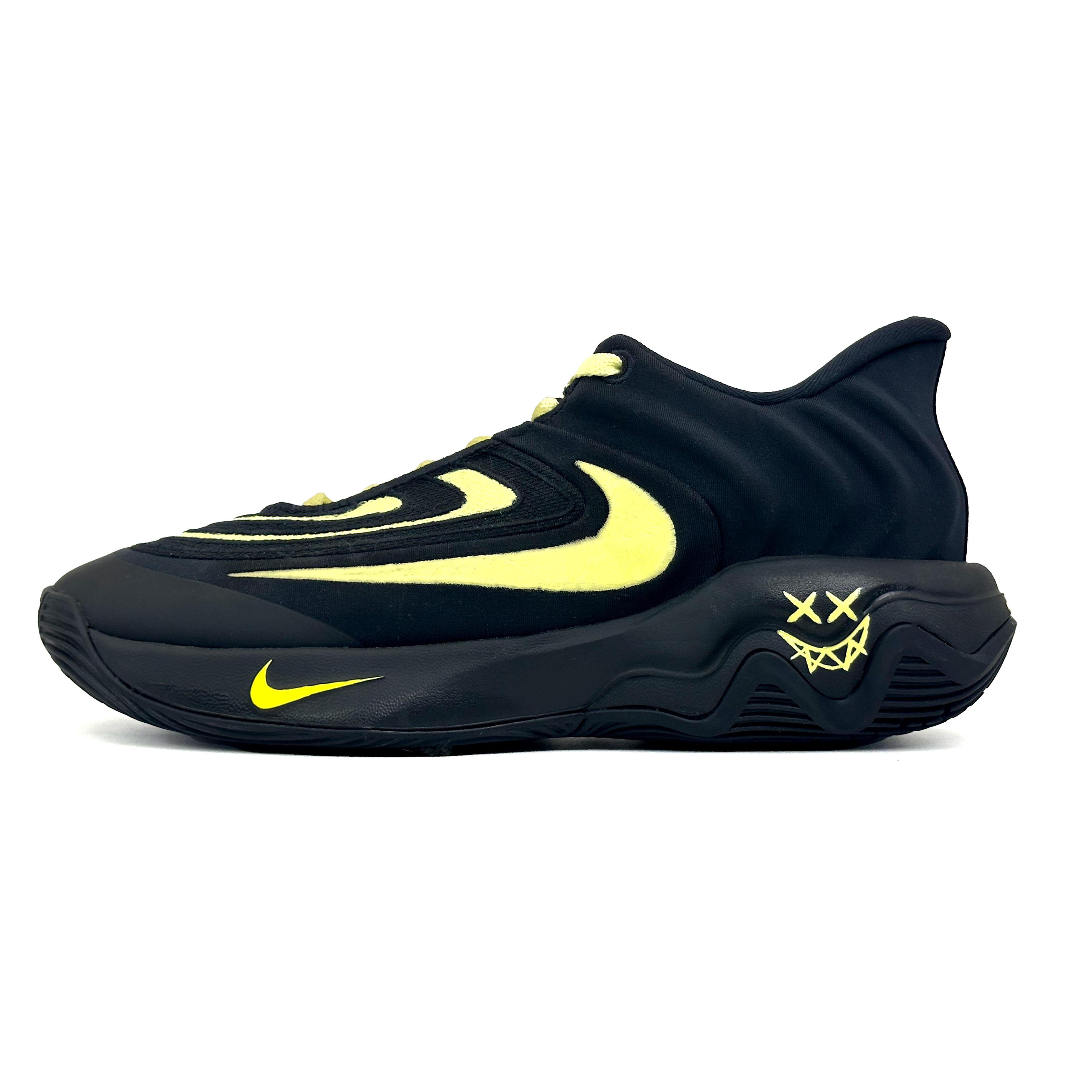 Nike Giannis Immortality 4 Black Yellow Madness Pattern Abrasion Resistant Low top Basketball Shoes Unisex Yellow