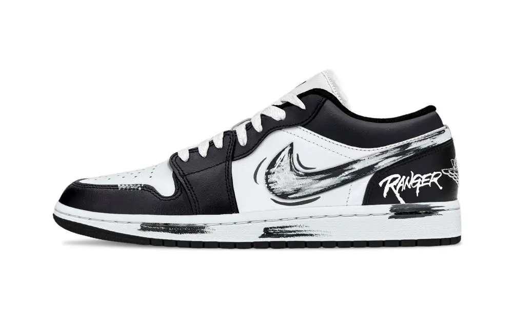 Jordan Air Jordan 1 Mamba Balance Low Top Vintage Basketball Shoes Unisex Black White