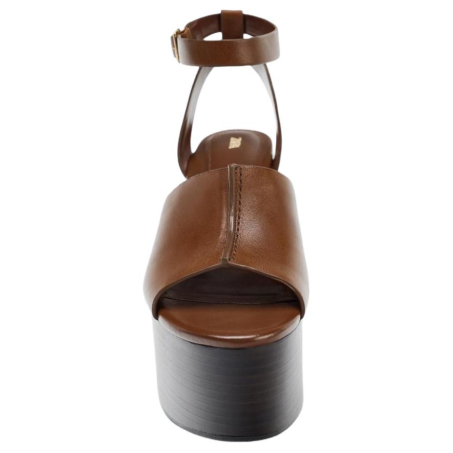 ZARA One Strap Sandals 10cm Women's Brown купить в интернет-магазине Yoocart с быстрой доставкой по России.