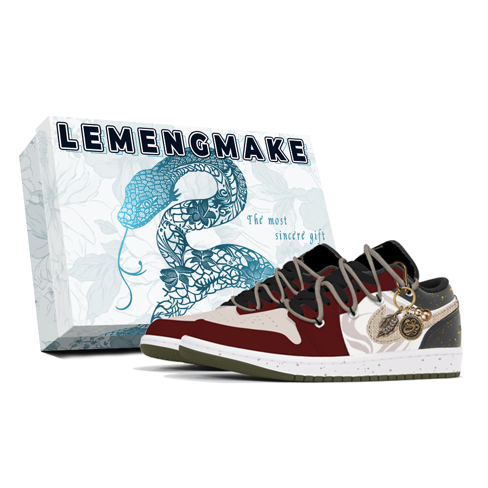 Jordan Jordan 1 Abrasion-Resistant Low-Top Vintage Basketball Shoes Unisex Black Red