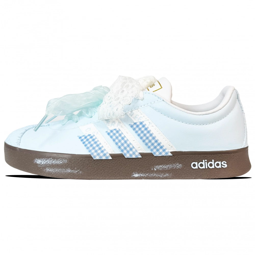 Adidas VL COURT 2.0 Wear resistant And Lightweight Low top Skateboard Shoes Unisex White Blue