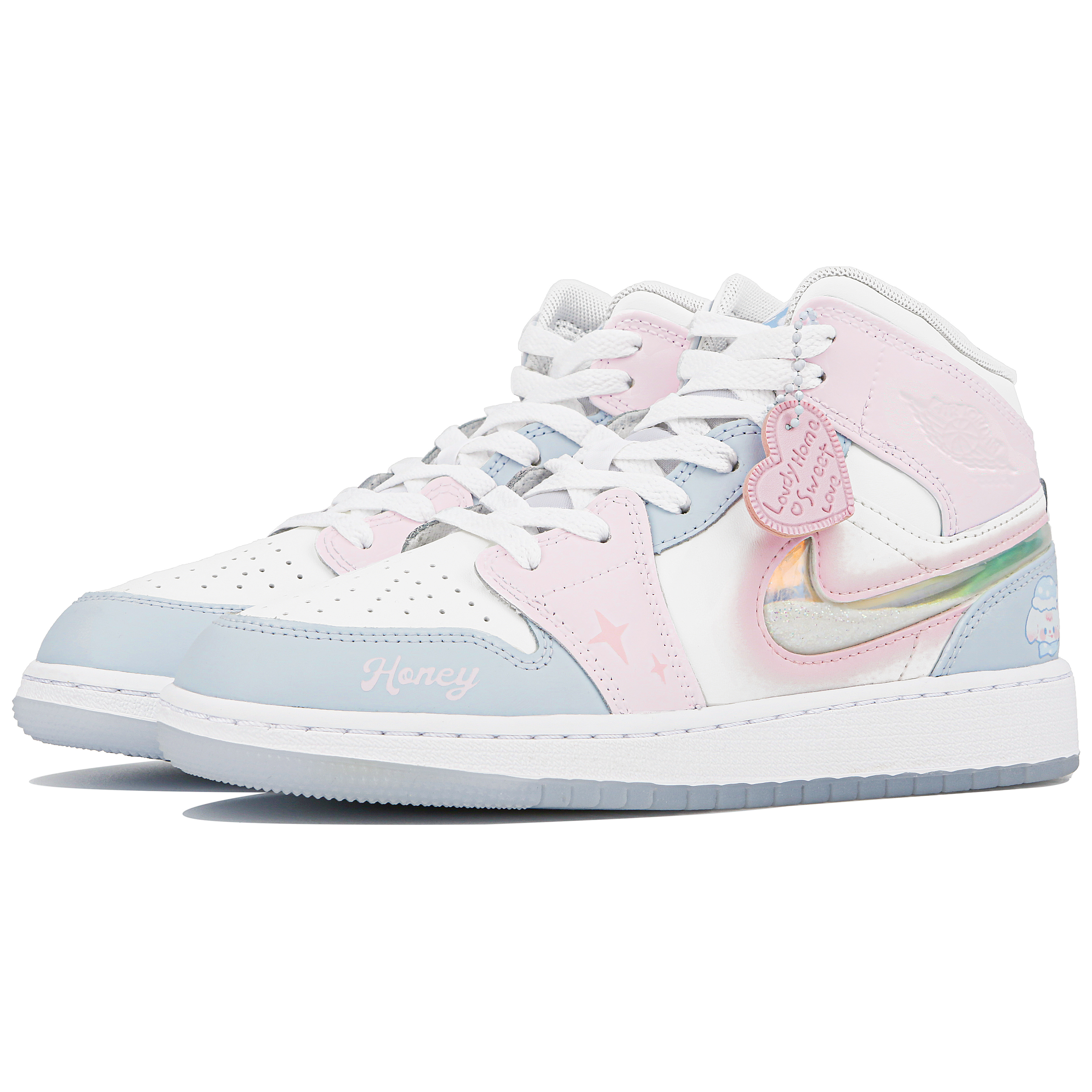 Jordan Air Jordan 1 Mid Top Vintage Basketball Shoes GS White Pink купить в интернет-магазине Yoocart с быстрой доставкой по России.