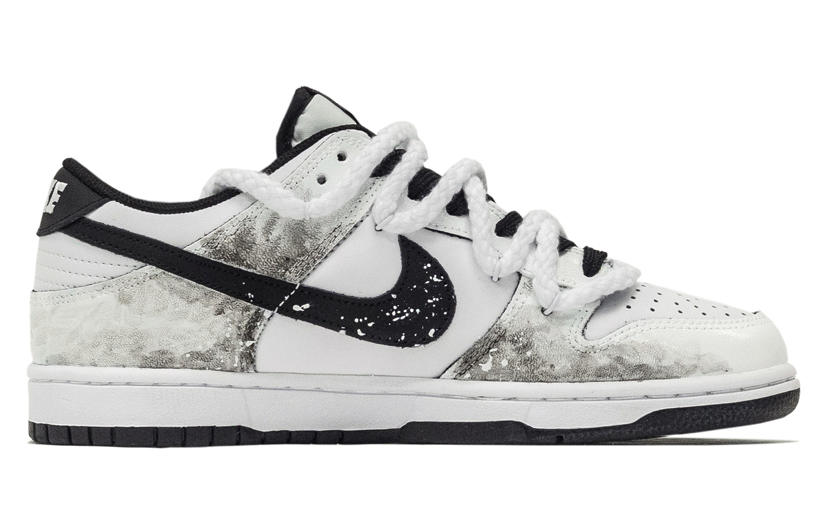 Nike Dunk Six Eight, Ink Lotus Low top Skateboard Shoes Unisex Black White