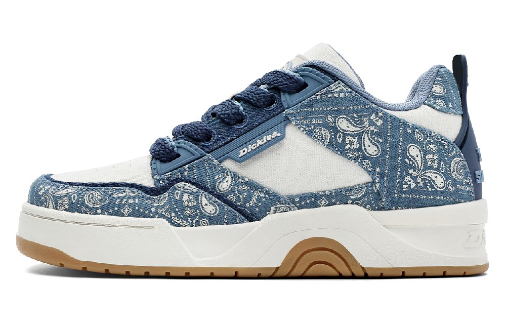 Dickies Paisley Trendy And Cool Low-Top Skateboard Shoes Men's White Blue