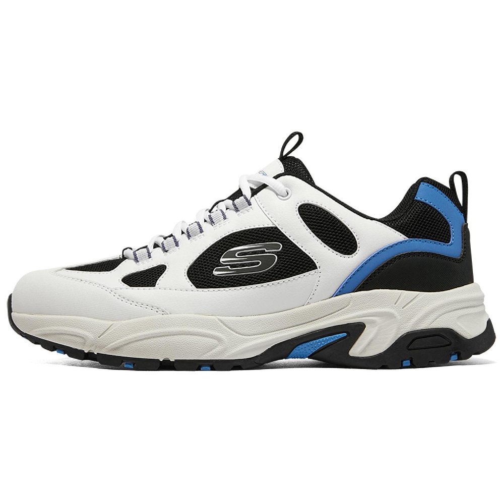 Skechers Cushioning Wear-Resistant Low-Top Chunky Sneakers Men's White Blue