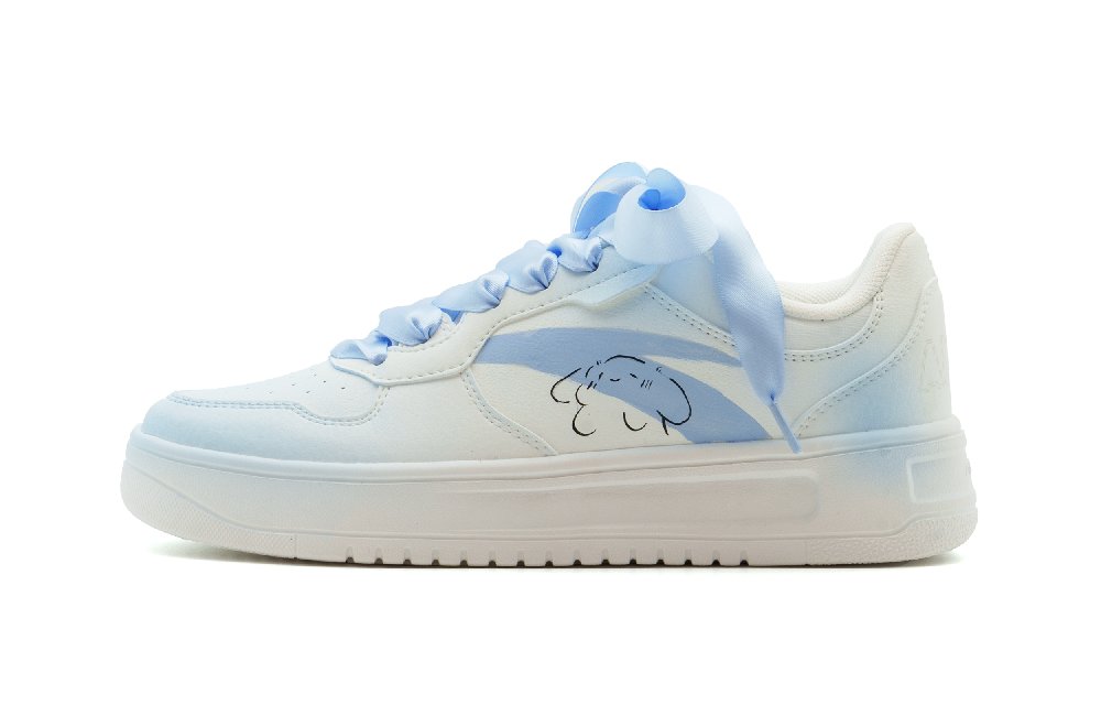 Anta Relaxed Cushioning Lightweight Low Top Skateboard Shoes Unisex White Blue