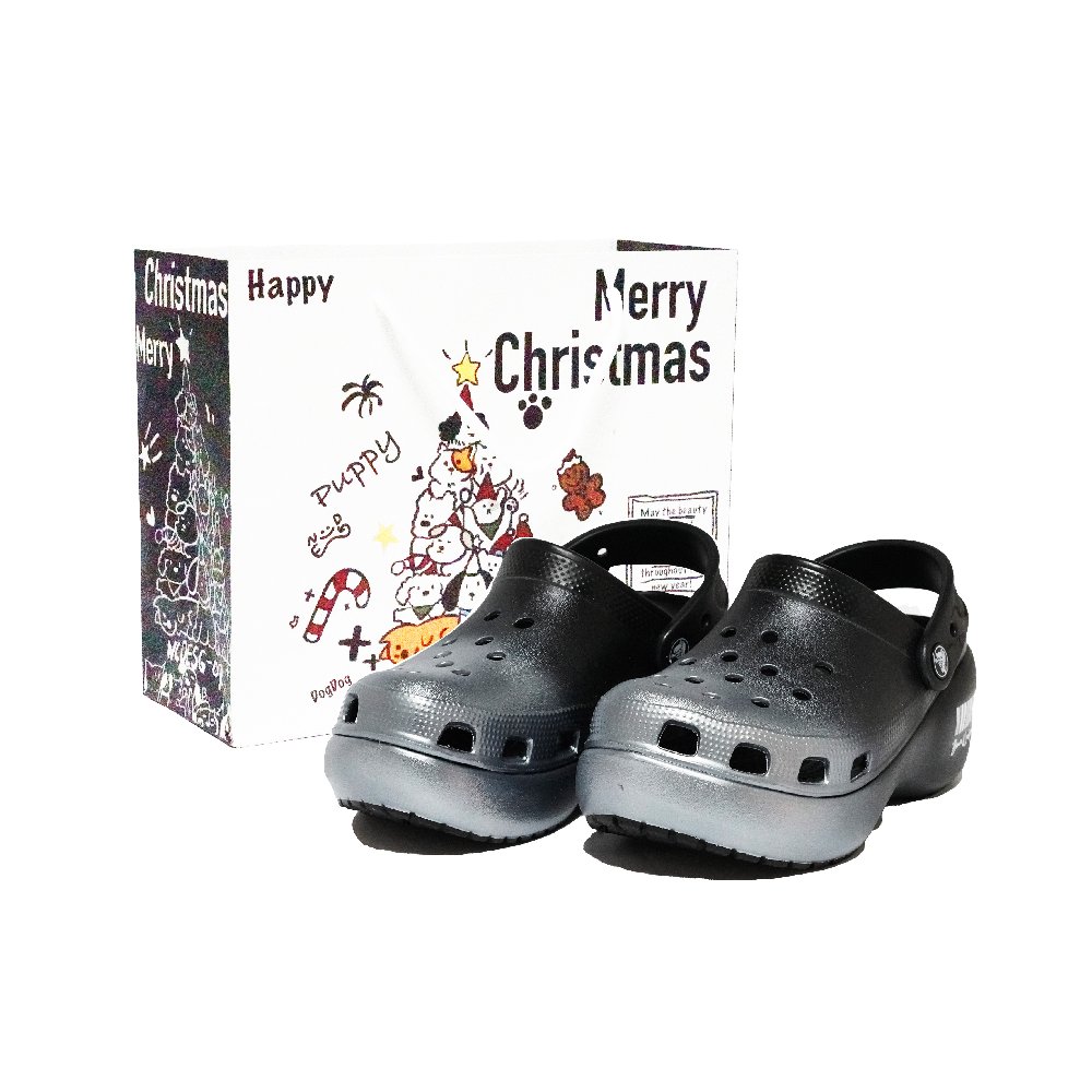 Crocs Classic Platform Clog Clogs Unisex Silver Black