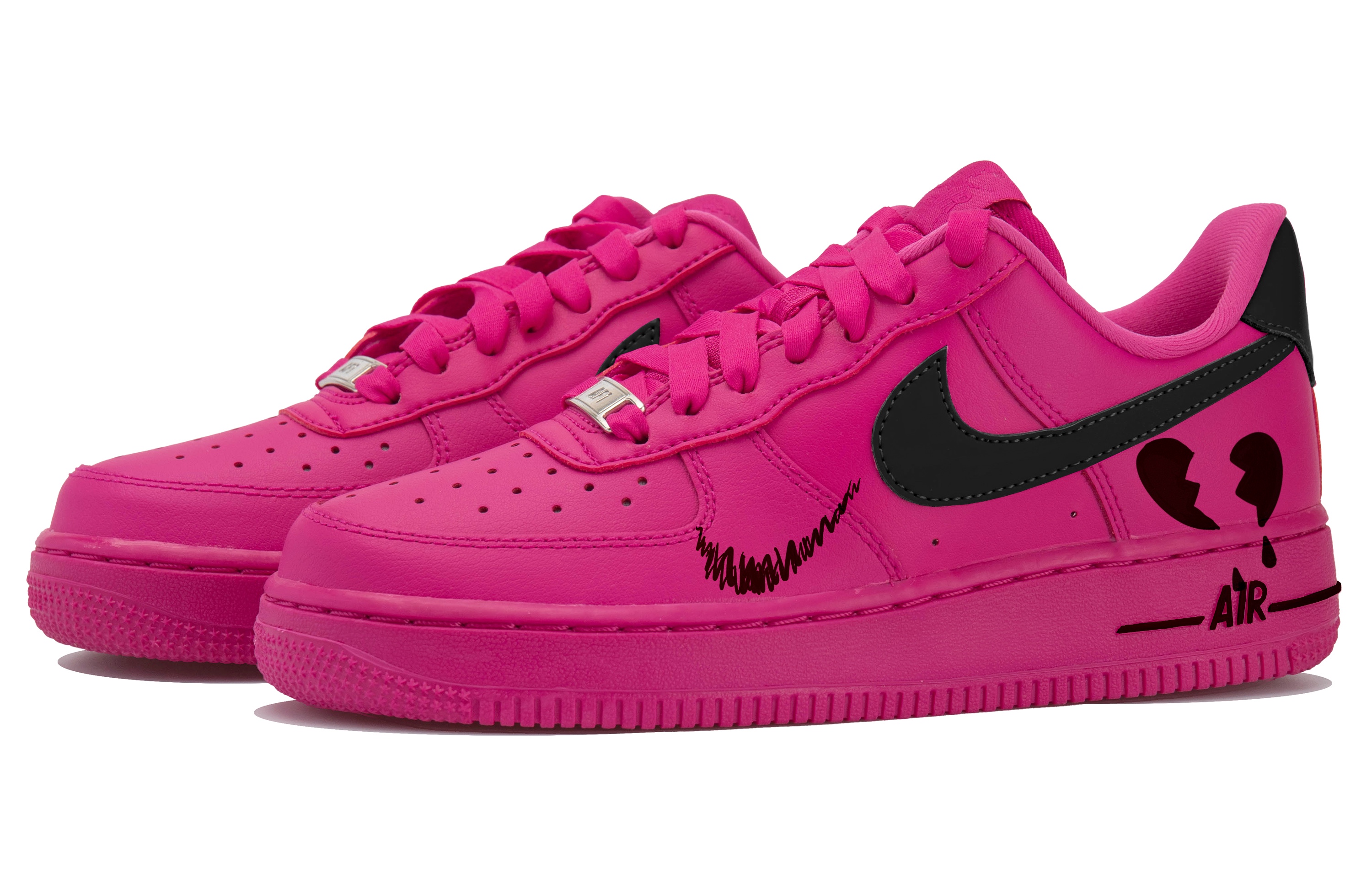 Nike Air Force 1 Low Top Skateboard Shoes Women's Black, Rose Pink купить в интернет-магазине Yoocart с быстрой доставкой по России.