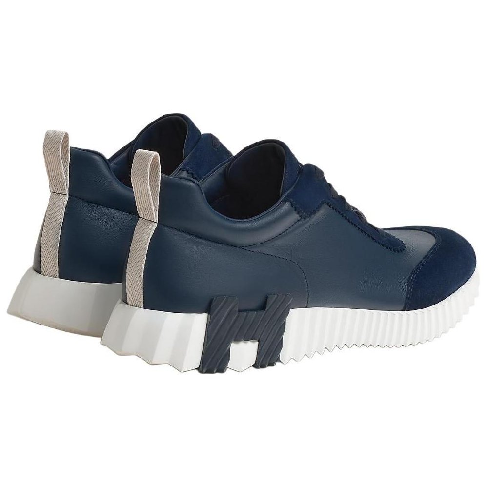 HERMES Bouncing Low Top Casual Shoes Men's Sea Blue