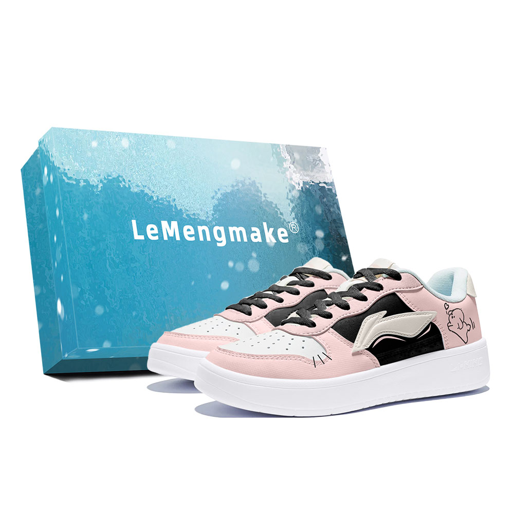 LiNing Pontoon Boats Anti Slip Wear Resistant Low Top Skateboard Shoes Women's White