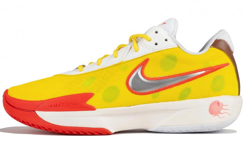 Nike Air Zoom G.T. Cut Academy Yellow Sponge Playful Jellyfish Mismatched Low-Top Basketball Shoes Men's Yellow Pink