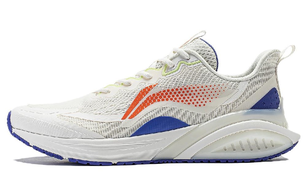 LiNing Cloudy Anti-Slip Wear-Resistant Low-Top Running Shoes Men's White Blue Orange