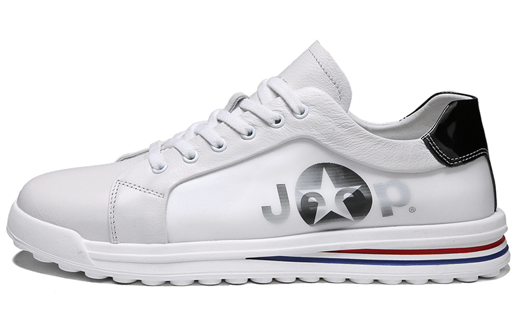 Jeep Breathable Low Top Skateboard Shoes Men's White