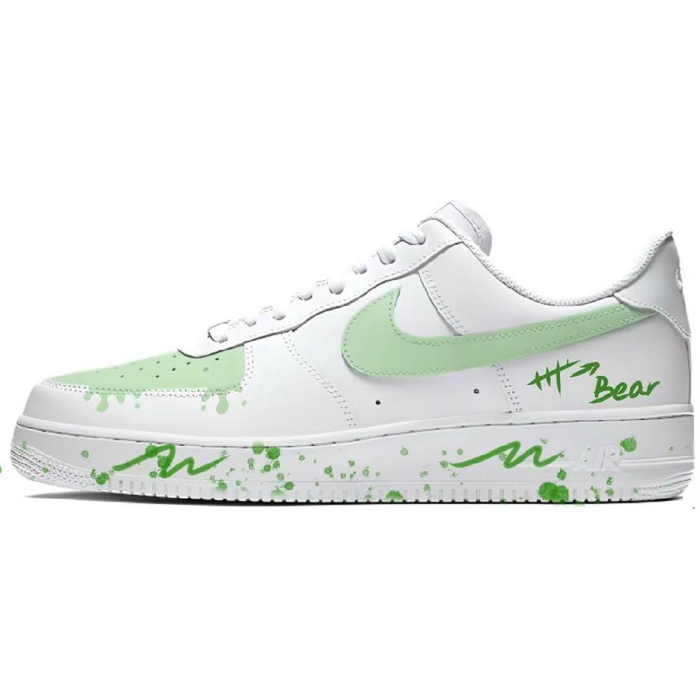 Nike Air Force 1 Cushioning, Wear Resistant Low Top Skateboard Shoes Unisex Green