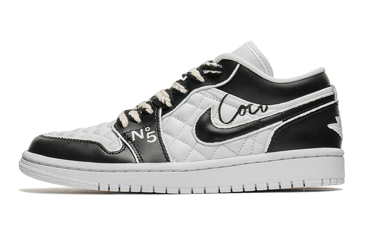 Jordan Air Jordan 1 Low Top Vintage Basketball Shoes Women's Black White Special Box Included