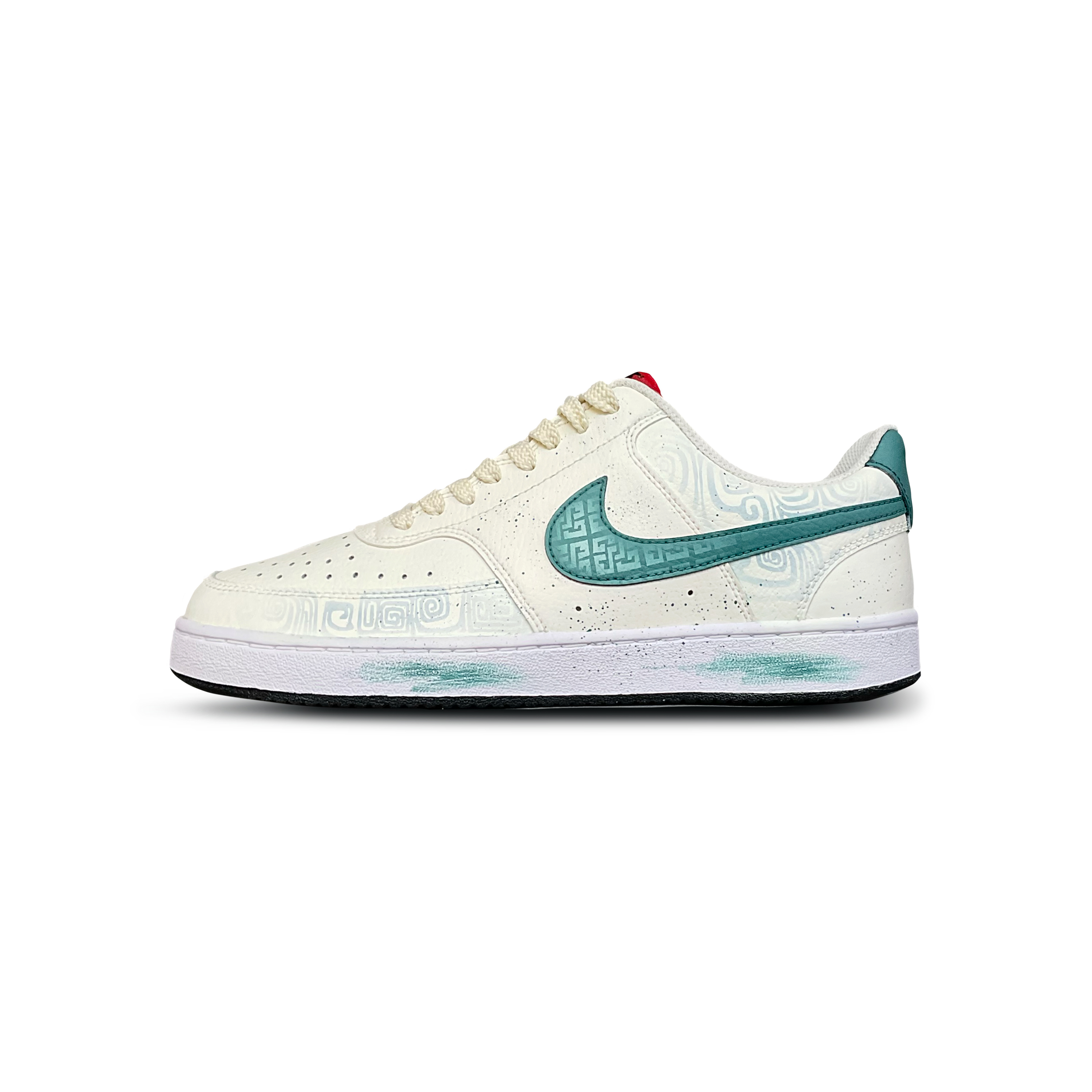 Nike Court Vision 1 Tower Rabbit Coexistence Cushioning, Wear Resistant Low top Skateboard Shoes Men's Green White