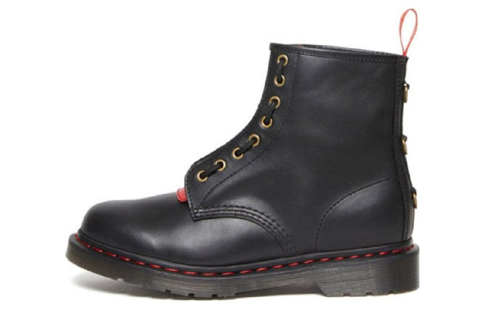 Dr.Martens 1460 Year Of The Rabbit Leather Lace Up Boots 'Black Red'
