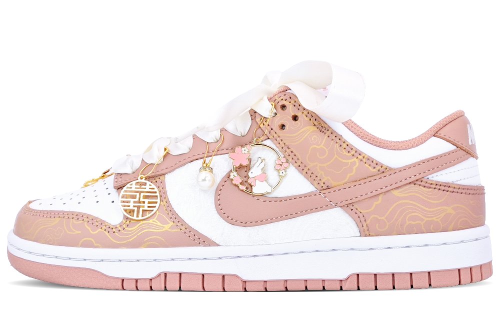 Nike Dunk Slip Resistant, Abrasion Resistant, Lightweight Low Top Skateboard Shoes GS Rose Pink