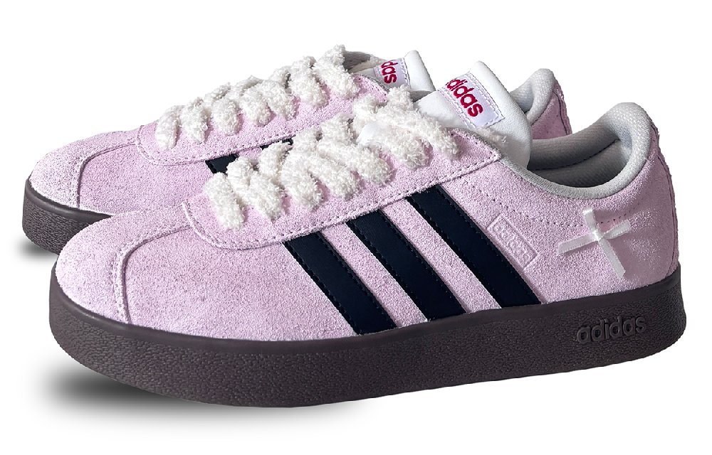 Adidas Neo VL Court Lifestyle Anti Slip Wear Resistant Low Top Skateboard Shoes Women's Pink Black