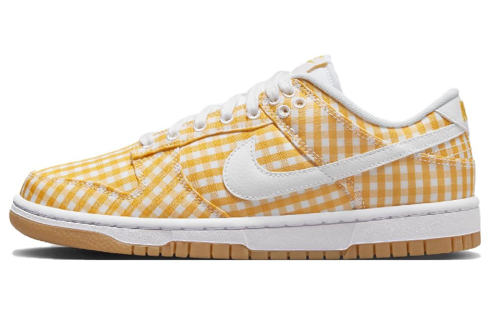 NIKE Dunk Кроссовки для скейтбординга Низкие Желто-белые Женские