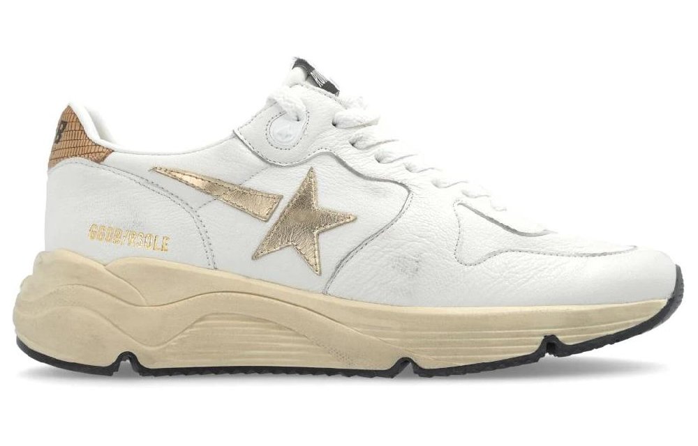 Golden Goose Running Sole White Gold Women's