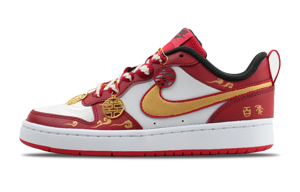 Nike Court Borough Low-Top Skateboard Shoes Women's Red White GS