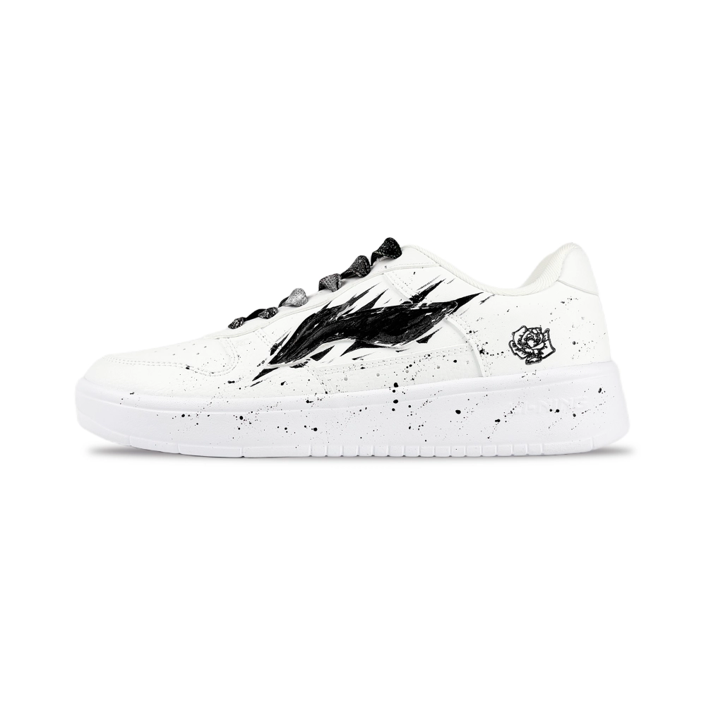 LiNing Pontoon Boats Thermal Cushioning Abrasion Resistant Low top Skateboard Shoes Men's White Black