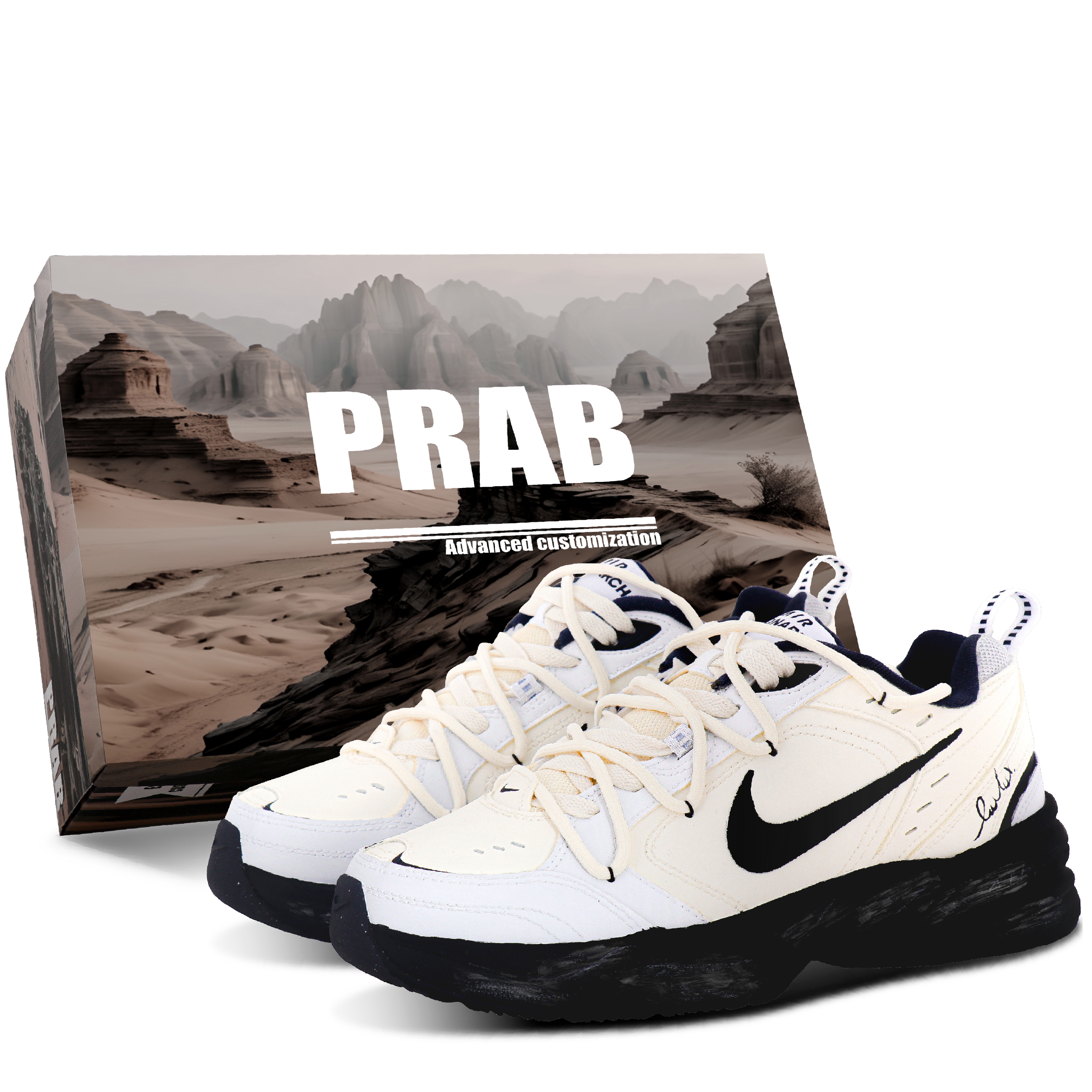 Nike Air Monarch 4 Slip Resistant Low top Chunky Sneakers Unisex Beige