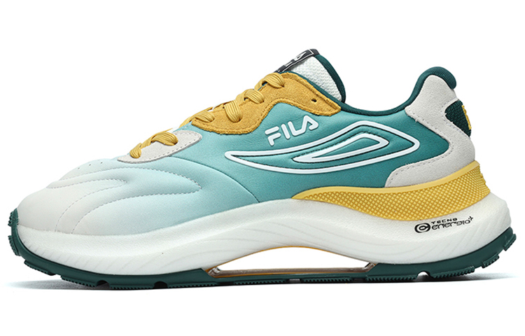 FILA Flusso Anti-Slip And Wear-Resistant Coverage Low-Top Casual Shoes Men's White Yellow