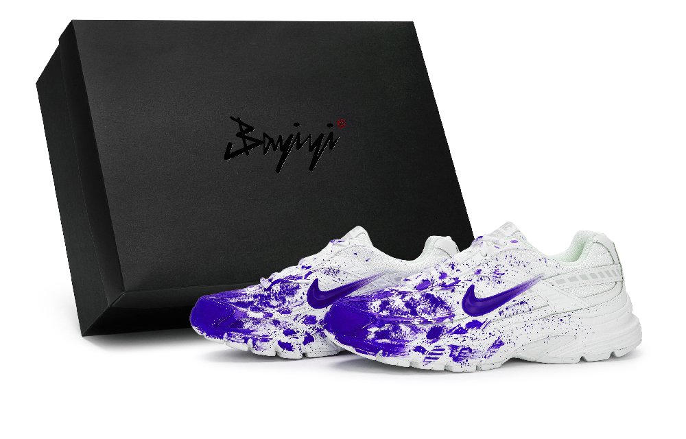 Nike Initiator Anti Slip Wear Resistant Low Top Running Shoes Women's White Blue Purple