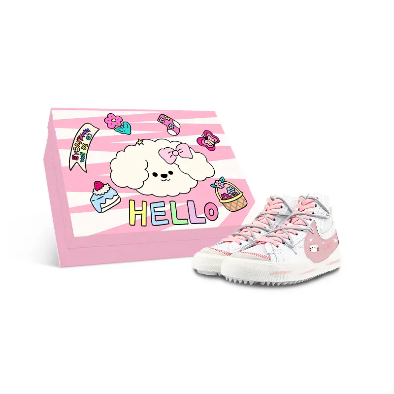 Nike Blazer Mid top Skateboard Shoes Unisex White Pink