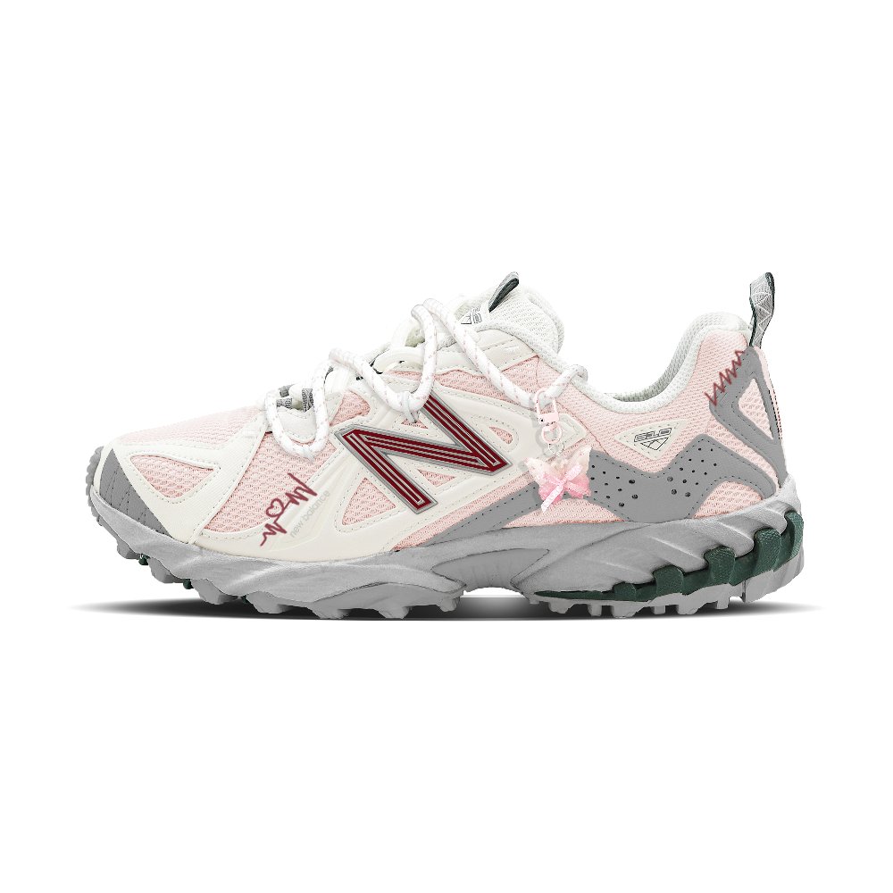 New Balance 610T Heartbeat Rhythm Cushioning, Wear Resistant Low Top Mountaineering Hiking Shoes Unisex Gray Pink