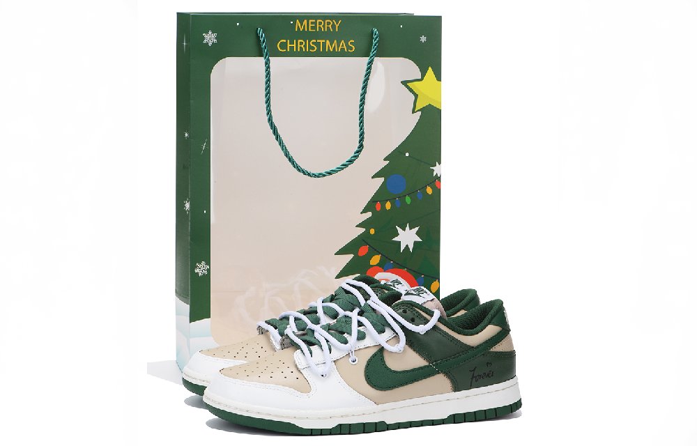 Nike Dunk Skateboard Shoes Unisex Low-Top White/Green Brown