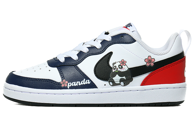 Nike Court Borough Low 2 Low-Top Skateboard Shoes GS White Blue Red