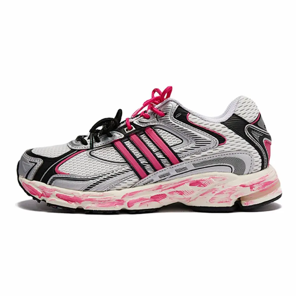 Adidas Originals Response Slip-Resistant Breathable Low-Top Casual Running Shoes Unisex Pink Silver
