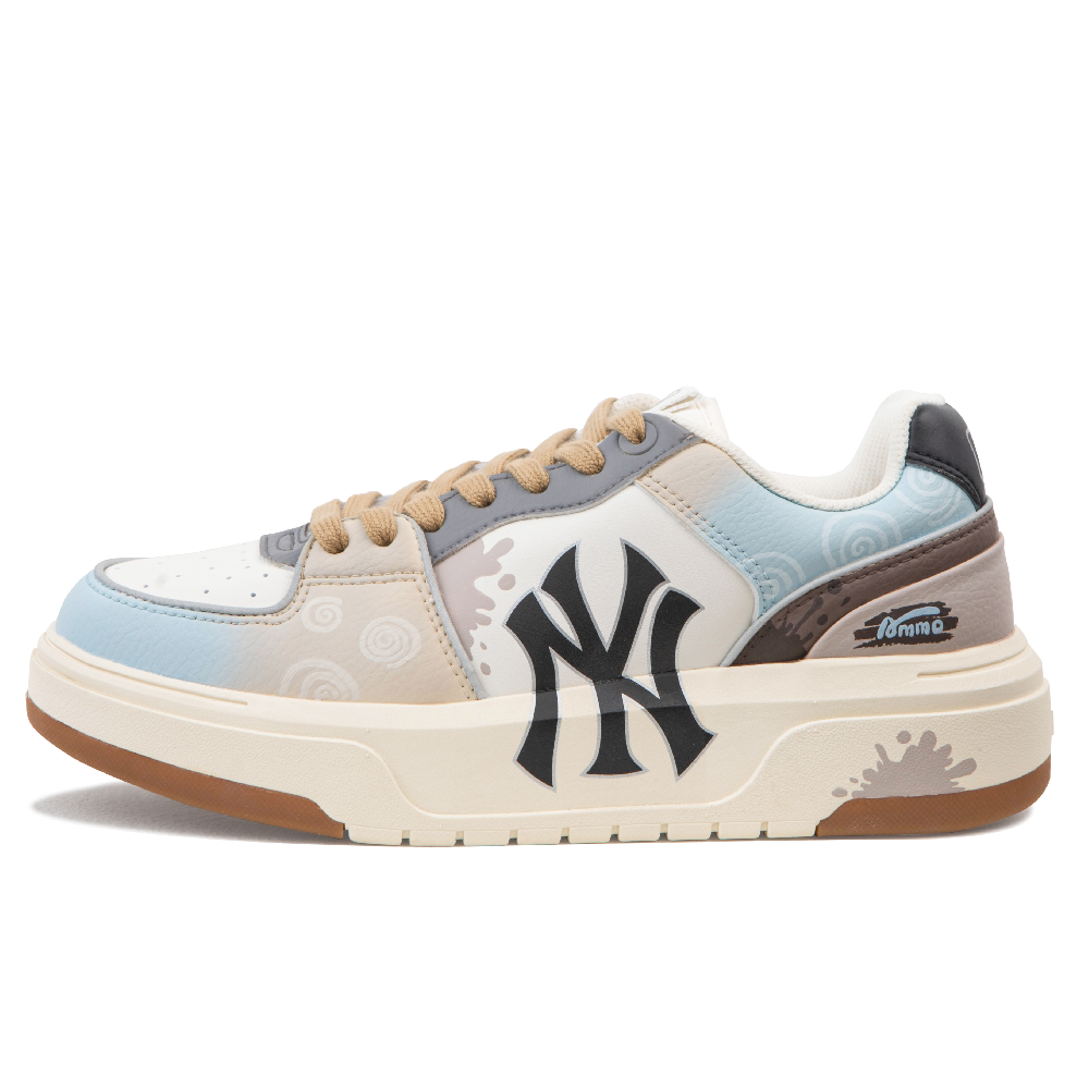 MLB Chunky Liner Blue Mist Cocoa Slip-Resistant Height Increasing Low-Top Skateboard Shoes Unisex Blue Brown