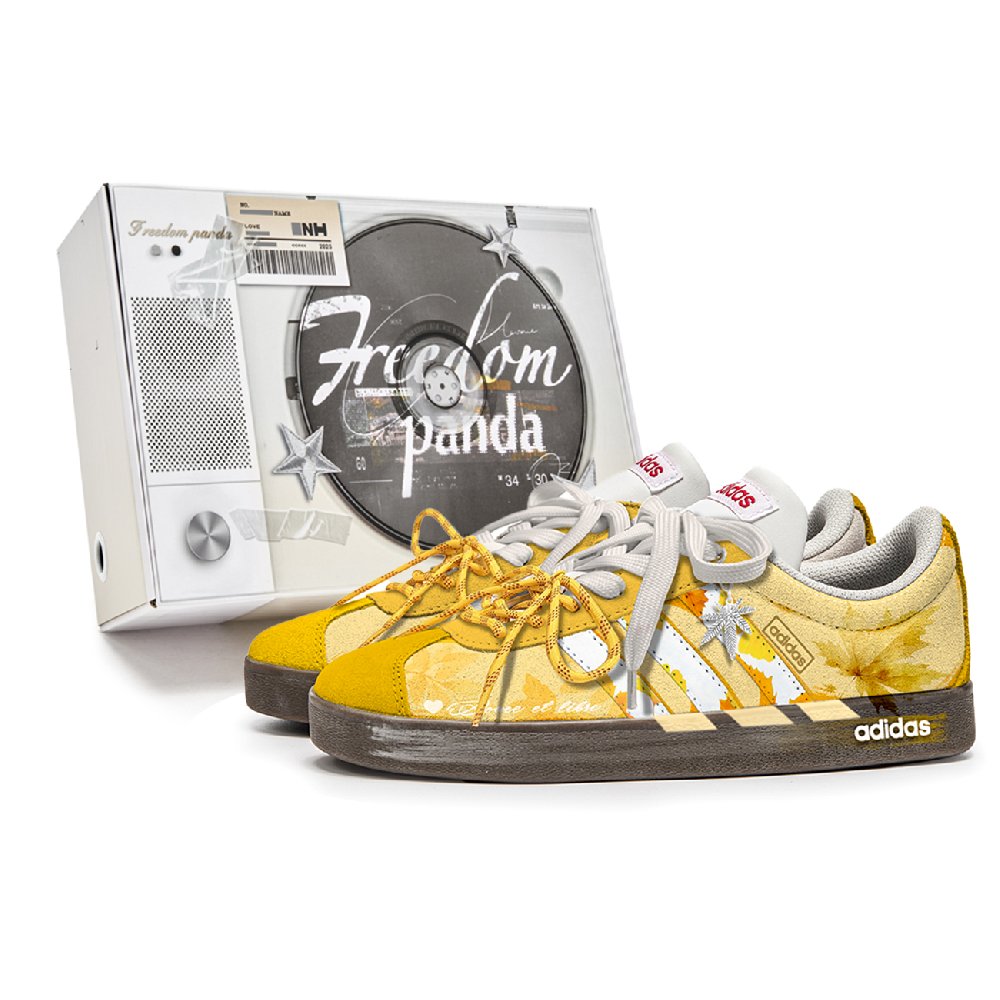 Adidas Neo VL Court 2.0 Skateboard Shoes Unisex Low Top Yellow/Brown