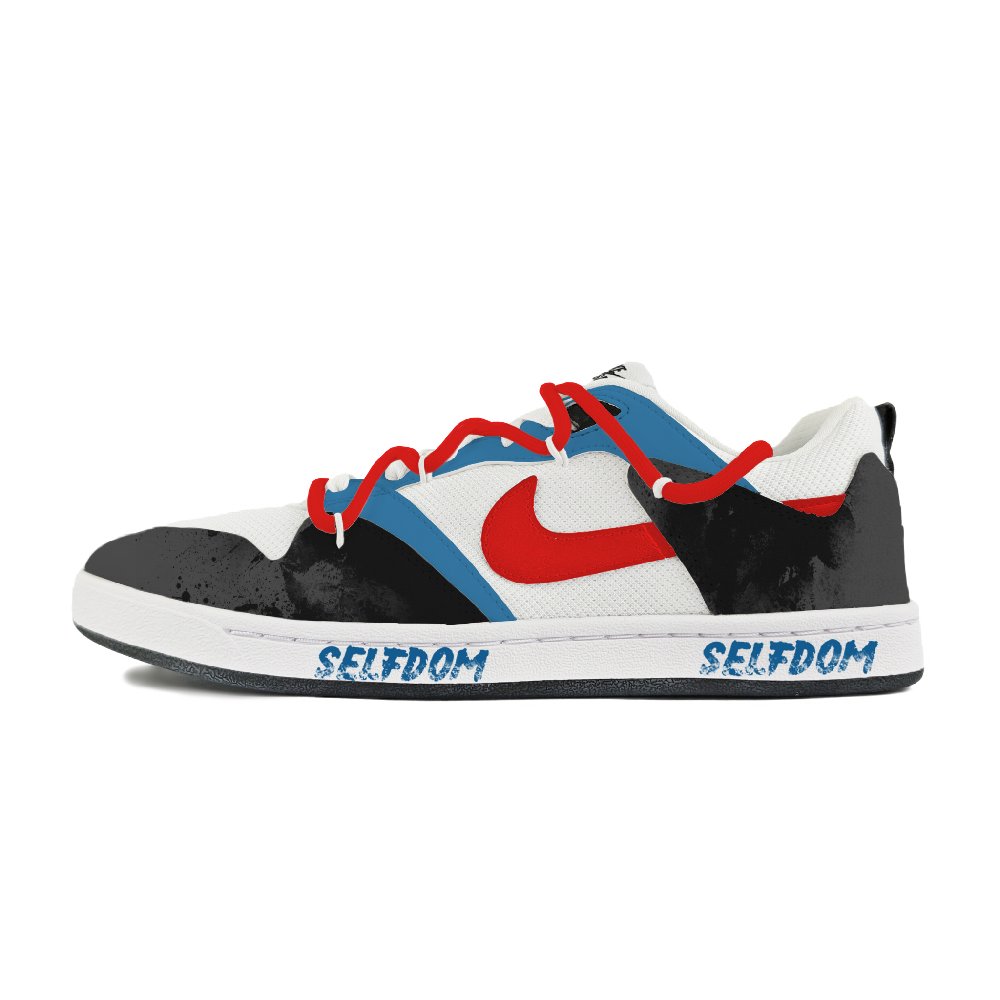 Nike SB Alleyoop Abrasion Resistant Low Top Skateboard Shoes Men's White Black Red