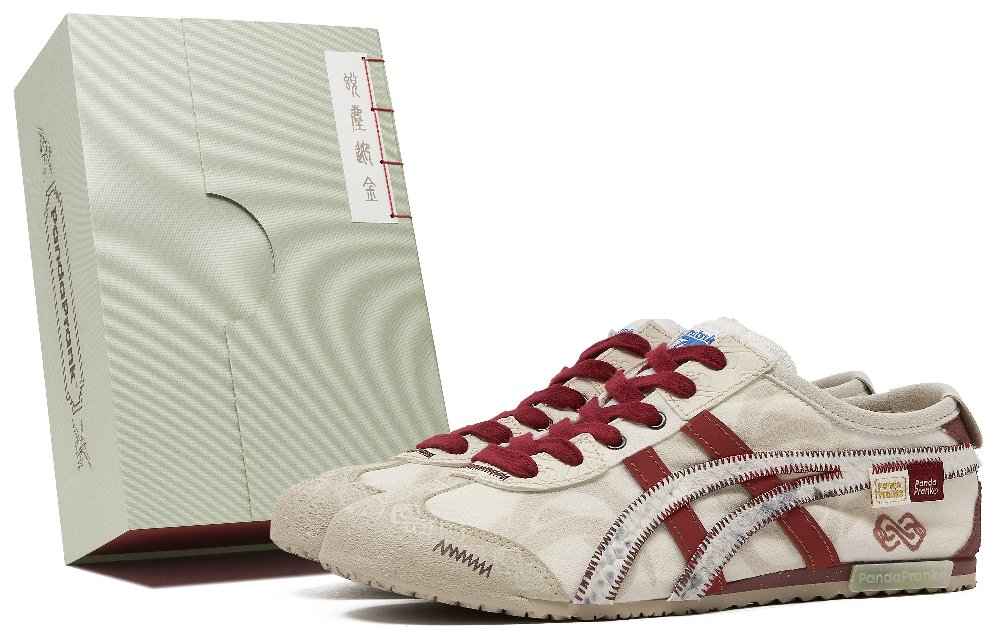Onitsuka Tiger MEXICO 66 Anti-Slip Wear-Resistant Low-Top Casual Shoes Unisex Red Beige Brown